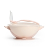 B.O.1063/06 Miseczka dla dzieci i niemowląt z przyssawką i łyżeczką kremowo-różowa