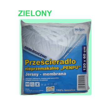 Wodoodporne Prześcieradło Ochronne Jersey Do Łóżeczka Niemowlęcego Z Gumką Premium 60X120 Cm Zielone