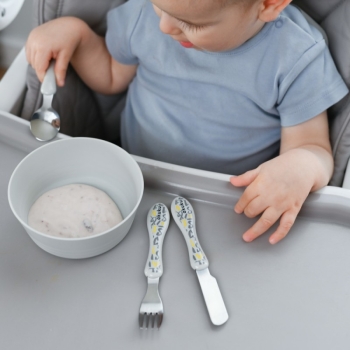 AKUKU A0103 Sztućce dziecięce metalowe do nauki jedzenia 3 szt