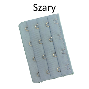 Przedłużka Do Biustonosza Stanika 4 Rzędy Haftki Szary