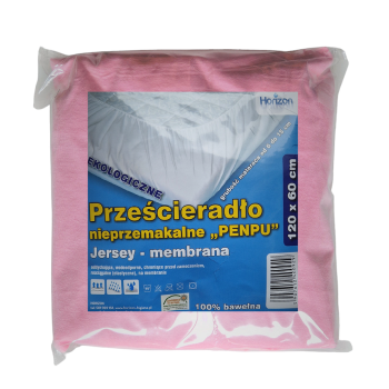Wodoodporne Prześcieradło Ochronne Jersey Do Łóżeczka Niemowlęcego Z Gumką Premium 60X120 Cm Różowy