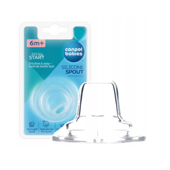 CANPOL Ustnik Treningowy Silikonowy Do Butelki Szerokiej i kubków EasyStart 6M+ 56/600