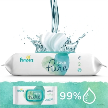 Chusteczki nawilżane wodą AQUA PURE 48 szt PAMPERS