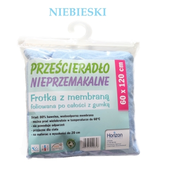 Wodoodporne Prześcieradło Ochronne Frotte Do Łóżeczka Niemowlęcego Z Gumką Premium 60X120 Cm Niebieskie