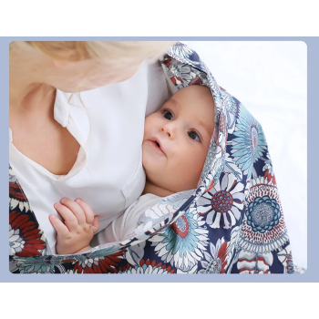 Chusta Do Karmienia Z Usztywnianym Okienkiem Okrycie Do Karmienia Piersią Szara