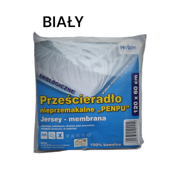 Wodoodporne Prześcieradło Ochronne Jersey Do Łóżeczka Niemowlęcego Z Gumką Premium 60X120 Cm Białe