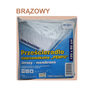 Wodoodporne Prześcieradło Ochronne Jersey Do Łóżeczka Niemowlęcego Z Gumką Premium 60X120 Cm Brązowy