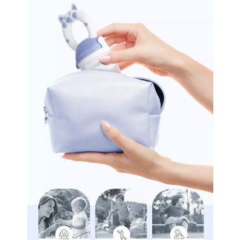 Gryzak Do Podawania Pokarmu W Etui Na Owoce I Warzywa Różowa Świnka  Smoczek  S 4 M+