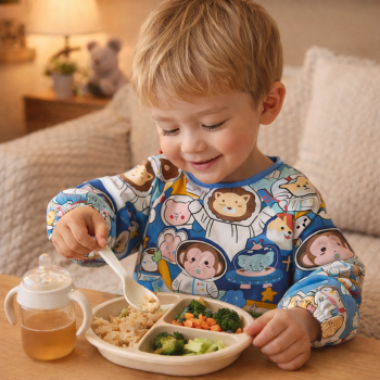 Elegancki Śliniaczek do Jedzenia z rękawami Premium