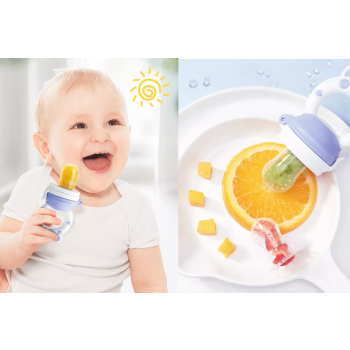 Gryzak Do Podawania Pokarmu W Etui Na Owoce I Warzywa Różowa Świnka  Smoczek  S 4 M+