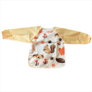 Śliniak Do Blw, Fartuszek Wodoodporny Z Rękawami I Kieszonką Śliniaczek Premium Beż