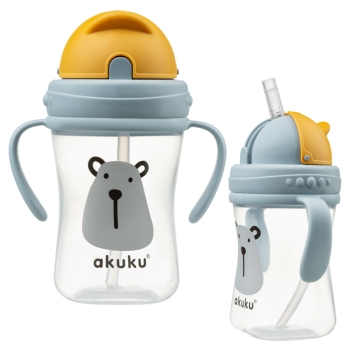 Bidon Z Chowaną Słomką I Uchwytami 300Ml  Miś