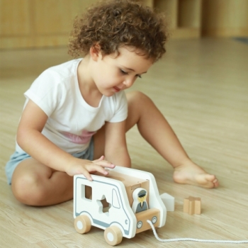 Szaro biały sorter edukacyjny- auto