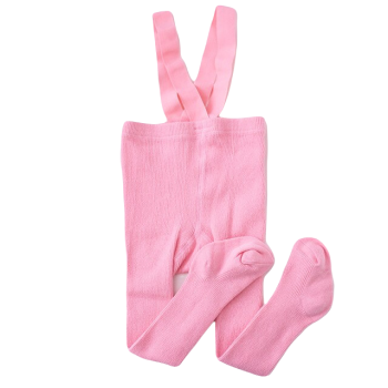 Niemowlęce Prążkowane Rajtuzy Rajstopy Na Szelkach Różowy S 0-6 Mcy