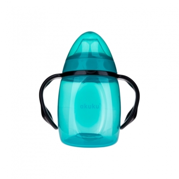A0366 Bidon Kubek niekapek z miękkim ustnikiem niebieski 6m+