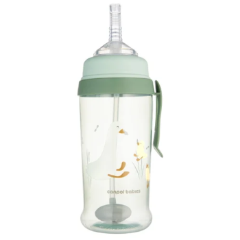 Bidon niekapek z rurką i odważnikiem 350ml Goose Gąski