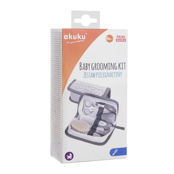 Duży Zestaw Pielęgnacyjny  Szczotka Gruszka Nożyczki Grzebień Obcinaczka Pilniczek  Grey Hooligans