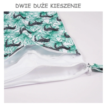 Worek nieprzemakalny  na pieluchy wielorazowe PUL Dwie kieszenie 40x70cm