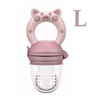 Gryzak Do Podawania Pokarmu W Etui Na Owoce I Warzywa Różowa Świnka  Smoczek  L 8 M+