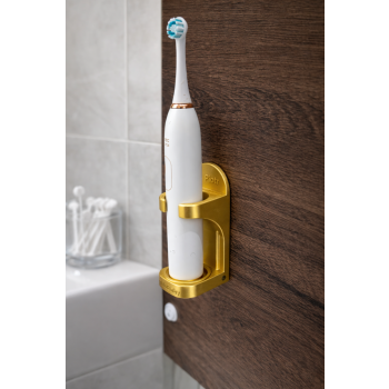 Elegancki stojak 3D na szczoteczkę soniczną i elektryczną — kompaktowy, montaż na taśmę