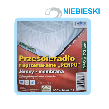Wodoodporne Prześcieradło Ochronne Jersey Do Łóżka Dziecięcego Z Gumką Premium 70X140 Cm Niebieski