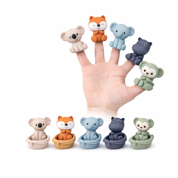 Zabawki kąpielowe zestaw zabawek do wanny Zwierzątka łódki Beżowe 12el.