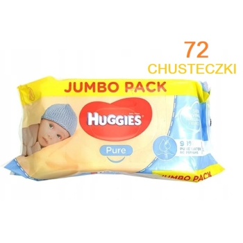 Chusteczki nawilżane wodą AQUA PURE HUGGIES 72