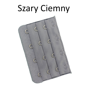 Przedłużka Do Biustonosza Stanika 4 Rzędy Haftki Szary Ciemny