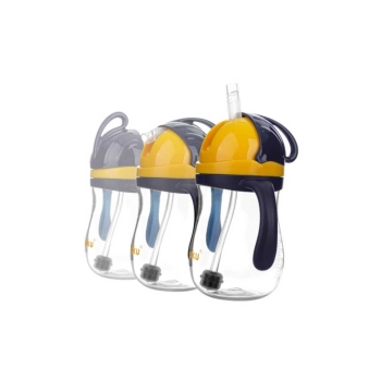 Innowacyjny Bidon Ze Słomką Obciążeniową  Z Odważnikiem Blue/Yellow Kubek Niekapek 280Ml