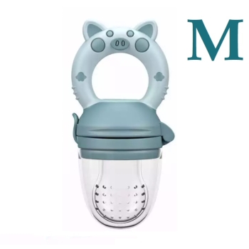 Gryzak Do Podawania Pokarmu W Etui Na Owoce I Warzywa Niebieska Świnka Smoczek M 6 M+