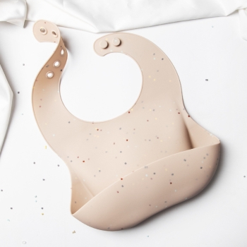 Elastyczny Śliniak Silikonowy Z Miseczką Śliniaczek Z Kieszonką  Miękki Wodoodporny Zmywalny