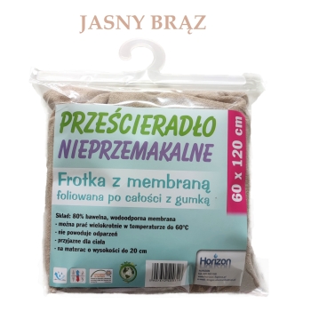 Wodoodporne Prześcieradło Ochronne Frotte Do Łóżeczka Niemowlęcego Z Gumką Premium 60X120 Cm Brązowe