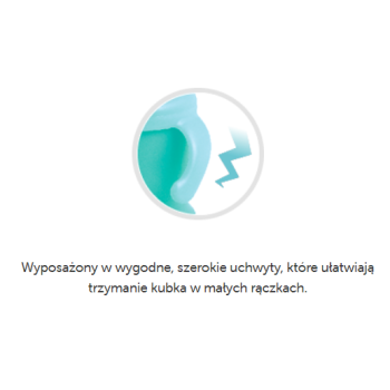 Kubek niekapek z uchwytami stabilny 200ml od 9mca życia Różowy z króliczkiem