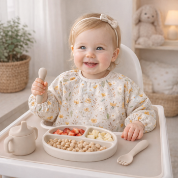 Elegancki Śliniaczek do Jedzenia z rękawami Premium