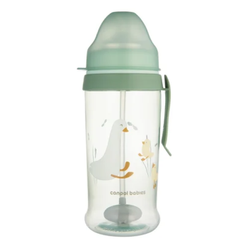 Bidon niekapek z rurką i odważnikiem 350ml Goose Gąski