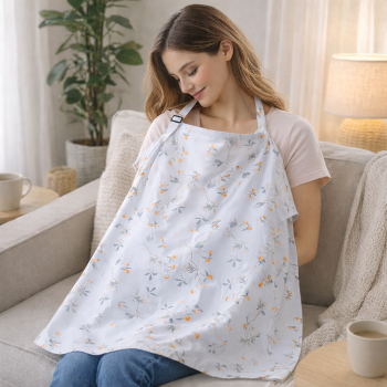 Chusta Do Karmienia Z Usztywnianym Okienkiem Okrycie Do Karmienia Piersią Szara