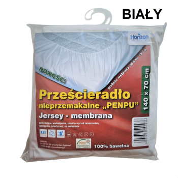Wodoodporne Prześcieradło Ochronne Jersey Do Łóżka Dziecięcego Z Gumką Premium 70X140 Cm Biały