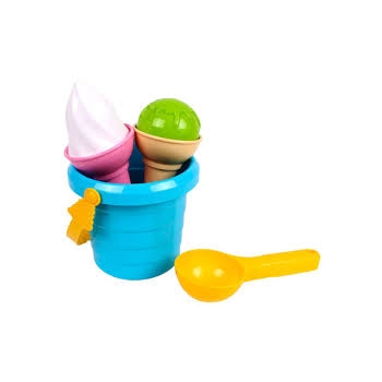 Zestaw do piaskownicy i na plażę  wiaderko, łopatka lody do piasku dla dzieci 6 el