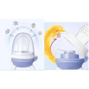 Gryzak Do Podawania Pokarmu W Etui Na Owoce I Warzywa Niebieska Świnka Smoczek S 4 M+