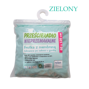 Wodoodporne Prześcieradło Ochronne Frotte Do Łóżeczka Niemowlęcego Z Gumką Premium 60X120 Cm Zielone