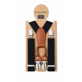 Szerokie Szelki Dla Chłopca Regulowane 1-8Lat Czarne