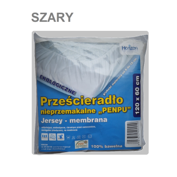 Wodoodporne Prześcieradło Ochronne Jersey Do Łóżeczka Niemowlęcego Z Gumką Premium 60X120 Cm Szary